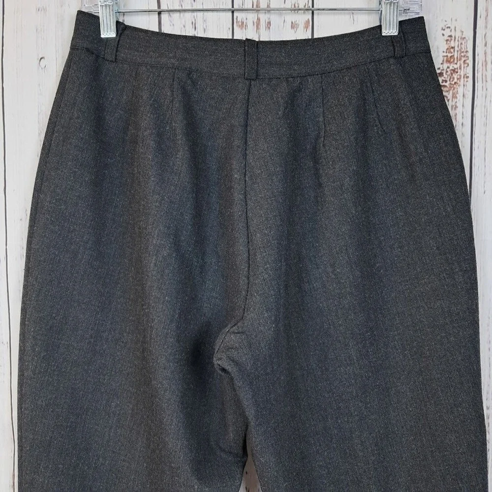 Vtg 80s LL BEAN Womens 10P Charcoal Gray‎ Wool Stirrup Pants Pleated Classic